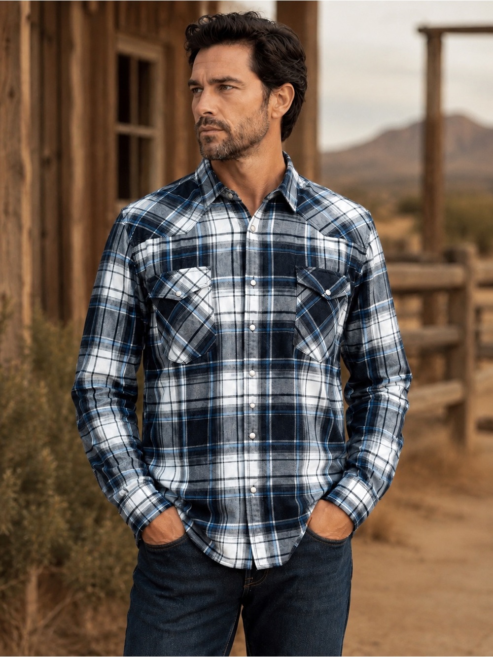 Buffalo David Bitton SIERRA Men’s XXL 100% Cotton Western Plaid Shirt NWT
